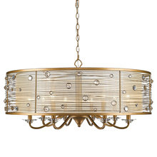  1993-8 PG - Joia 8 Light Chandelier in Peruvian Gold with a Sheer Filigree Mist Shade